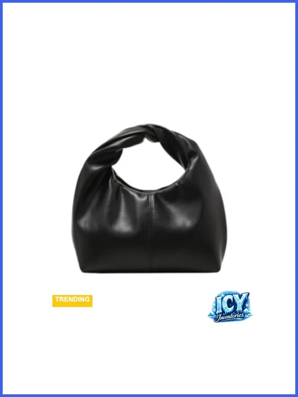 Faux Leather Ruched Hobo Mini Handbag Clutch Purse Top Handle Snap Closure